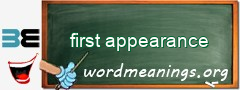 WordMeaning blackboard for first appearance